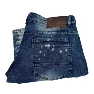 Blue Cult Jeans Mens 42 (43x32 ACTUAL) Skinny Fit Distressed Moto Stretch Denim
